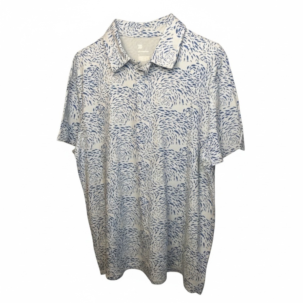 All in Motion White and Blue Casual Shirt